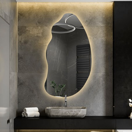 Organisch gevormde spiegel met verlichting - TOPAZ LED