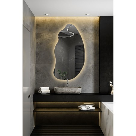 Organisch gevormde spiegel met verlichting - TOPAZ LED