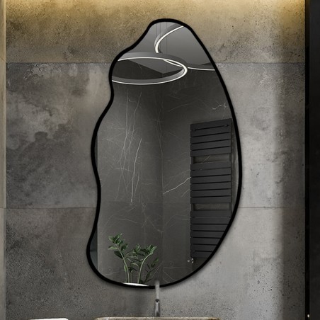 Organisch gevormde spiegel in lijst - TOPAZ IN FRAME