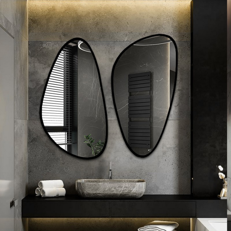 Set van twee onregelmatige spiegels in een frame - SELENIT IN EEN FRAME