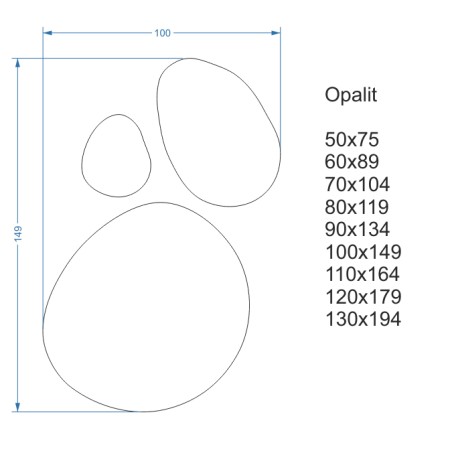 Set van drie ingelijste organische spiegels - OPALIT IN FRAME