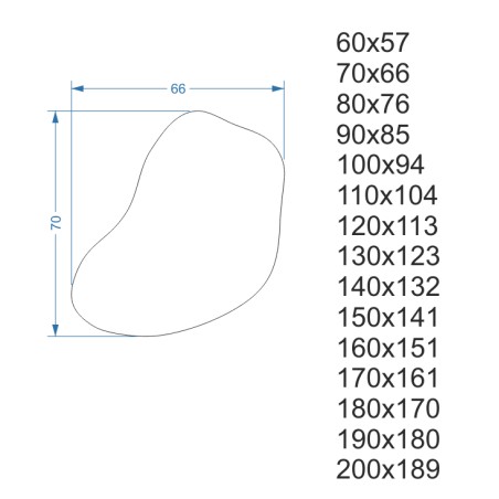 Spiegel met organische vorm in een frame - KWARC IN EEN LIJST